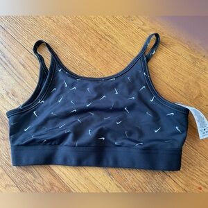 Nike Black Sports Bra with Green Swoosh Accents